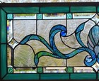 Stained Glass Transom Window Hanging Panel  34 1 4 X 14 1 2  Incl Hooks