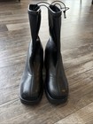 Sz 8 Madden Girl Women   s Platform Boots Y2k Chunky High Black Block Heel Ryker