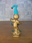 Vintage Mid Century Holt Howard Pixie Elf Christmas Gold Angel Cherub W blue
