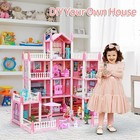 4-story Doll House With Furniture  Lights  Playset  Kids Toys  Gift For Ages 6 