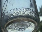 Clear Embossed 1 Qt  Hovey s Dairy Milk Bottle  Hovey Stanter   Co  Inc New York