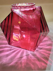 C1920s Cranberry Stain Geometric Glass Lamp  hanging Light Shade 3-1 4  Fitter