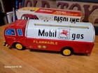 Nice Vintage 1950 s  Tin Litho  Friction Mobil Gas W pegasus Logo Truck  W  Box