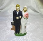 Antique Wedding Cake Topper Bride Groom 1920s W 1959 Wedding Photos Heirloom Pie