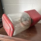 Vintage Red Metal Gumball Machine W  Clear Globe   Coin Mechanism