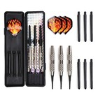 3pcs- Soft Tip Darts Set Sliver Barrels Nylon Shafts Flights 16 Gram With Case