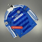Drogba Chelsea 2011 12 Home Blue Adidas Long Sleeve Men s Retro Soccer Jersey
