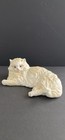 Vintage White Ceramic Persian Cat Figurine 80   s 10   l