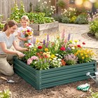4  X 4  Outdoor Raised Garden Steel Planter Bed Frame  Green