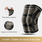 2x Knee Sleeves Copper Silver Compression Brace Support Sport Joint Injury Pain