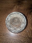 Vintage Cut Glass Dresser Vanity Powder Jar Silver  With Lid