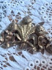 Vtg French Fleur De Lis Ribbon   Bow Brass Wall Hanging 7 