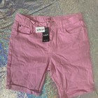 Kidpik Girls Pink Bermuda Shorts Size 7 Cotton Twill Zip Pockets