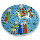 Vintage Turkish Kutahya Hand Painted Ceramic Wall Plate Aladdin Tale 9    Signed