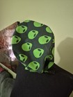 Medical Surgical Scrub Cap Hat Unisex Black   Green Alien Head Handmade New