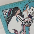 Cleo Teissedre Ceramic Tile Native American Art Woman W Pottery 6x6 