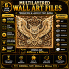 6 Layer Owl Mandala Svg Laser Cut File   Multilayer Cnc  Digital Download