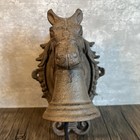 Rustic Horse Dinner Bell  Iron Farm  Barn Fence  Equestrian  Stable Decor