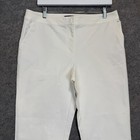 St  John Caviar Emma Pants Womens 12 White Trousers Straight W33 33x28 Usa