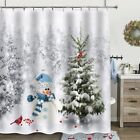 Christmas Shower Curtain Winter Shower Curtain Set Waterproof Cute Bathroom S   