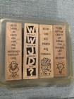 2000 Stampin Up Little Inspirations Set Of 4 Wood Mounted Rubber Stamps
