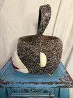 Dan Dee Plush Sock Monkey Basket bucket 12 5   x11   x7   