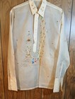 Vintage Traditional Filipino Barong Tagalog Pina  Organza Hand-made Phillipines