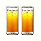 Double Wall Insulated Glass Tumbler 16oz Set Of 2