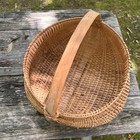 Vtg Handmade Large Splint Buttock Egg Basket White Oak 16x14x13    Euc Primitive
