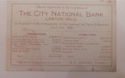 Lawton Oklahoma City National Bank April 6 1906 Official Statement Of Condition