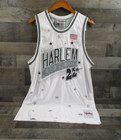 Harlem Globetrotters Jersey Mens Large Curly 22 White Basketball Platinum Fubu