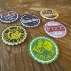 Glass Coasters Vintage Soda Pop Theme Rubber Feet Set Of 6