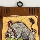 Vintage Taurus Litho On Wood Wall Decor Zodiac Horoscope Astrology Edwards Art