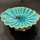 Vintage Majolica Style Double Rabbit Ceramic Pedeststal Centerpiece Compote Bowl