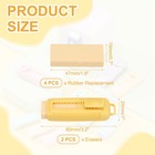 2 4pack Erasers  Sliding Retractable Eraser Push Pull Pencil Erasers  Yellow
