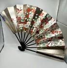 Vintage Decorative Fan Japan Cherry Blossoms Hand Painted Kyo-suisen