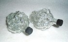 Vintage Pair Of Grape Cluster Shaped Clear Glass Wine Bottle Made In Turkey