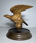 Antique Cast Iron Eagle On Ball Finial Flag Topper Architectural Figure 7 1 2   