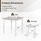5 Pcs Bar Table Set Square Dining Table   4 Pvc Leather Upholstered Bar Stools
