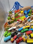Kid Connection Etc Wooden Train Sets Lot 172 Pc Fits Brio Imaginarium Thomas 