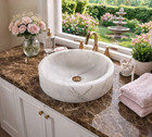 Natural White Quartz Gemstone Vessel Basin   Above-counter Handcrafted Sink