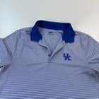 Nike Kentucky Wildcats Polo Shirt Mens Small Blue Striped Lightweight Dri Fit