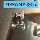 Tiffany   Co  T Logo Cufflinks Silver Sv925 1 5 Cm Initial Accessory No Box
