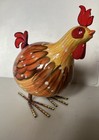 Rocking Roosters Figurines Vintage Hand Painted Glazed Ceramic 7 5 Inches