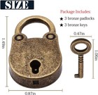 3pcs Vintage Antique Style Mini Bronze Padlock Small Metal Bear 