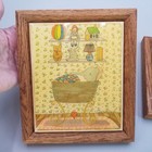 Vtg Pair Susan Gantner Kimberly Enterprises Framed Tiles Elephant Bassinet Train