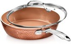 Gotham Steel Hammered 12 Inch  Non-stick Frying Pan With Lid  Ceramic Cookware
