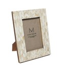 Matr Boomie Hand Carved Bone Tabletop Wall Picture Frame  Pearl Ivory White