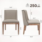 Malol Dining Chair Set Of 2  Upholstered Fabric Kitchen Side Chairs With Soli   
