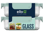  4 Pack  3 4 Cup Duraglass Glass Containers And Plastic Locking Lids  Set Of 2